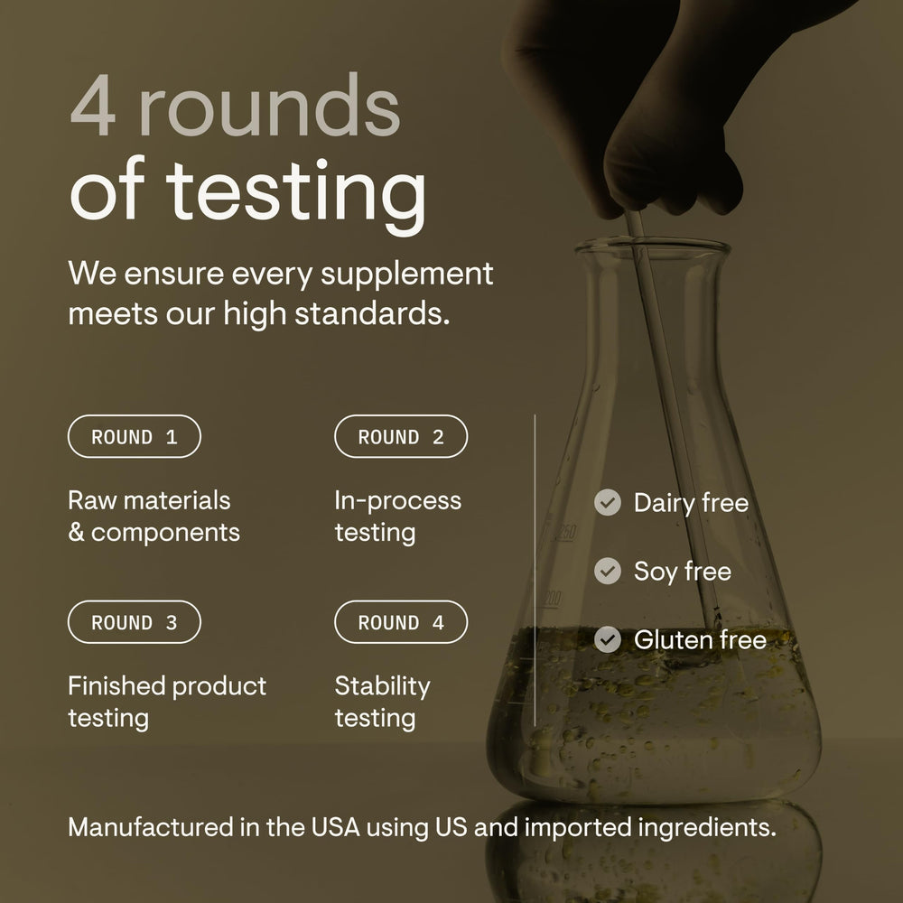 THORNE estilo de vida saludable con el producto junto a alimentos y notas de bienestar