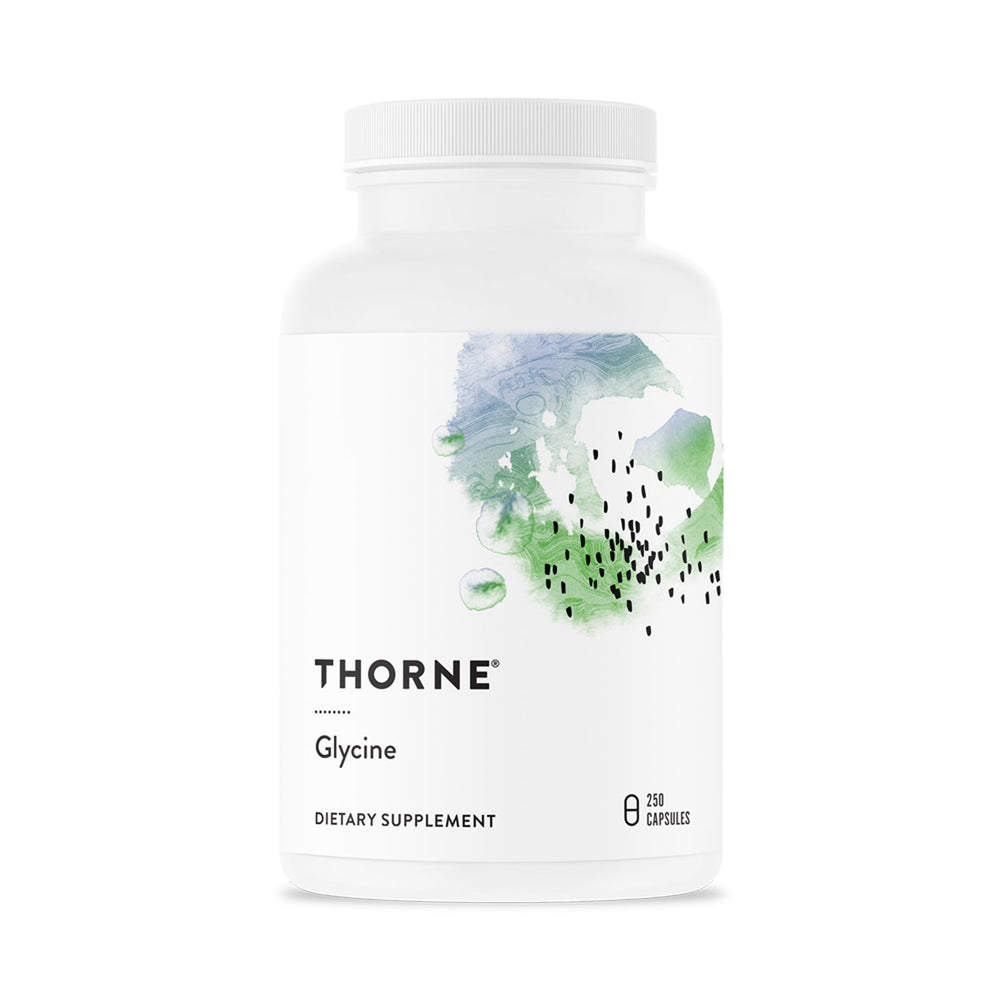 THORNE bottle front view showing label and 250 capsule count, clear quality
