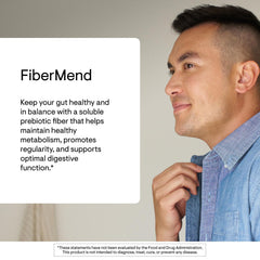 THORNE etiqueta de FiberMend con información certificada y listado de ingredientes