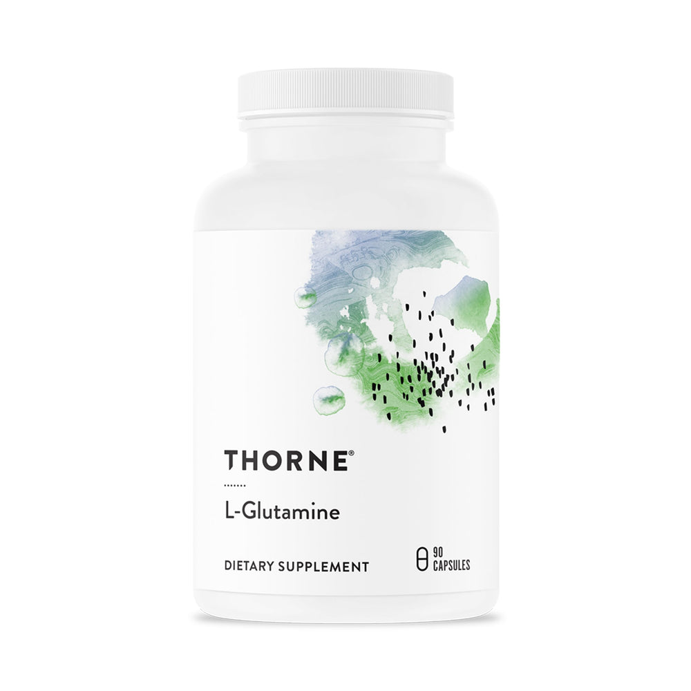 Thorne frasco frontal mostrando 90 cápsulas y etiqueta certificada
