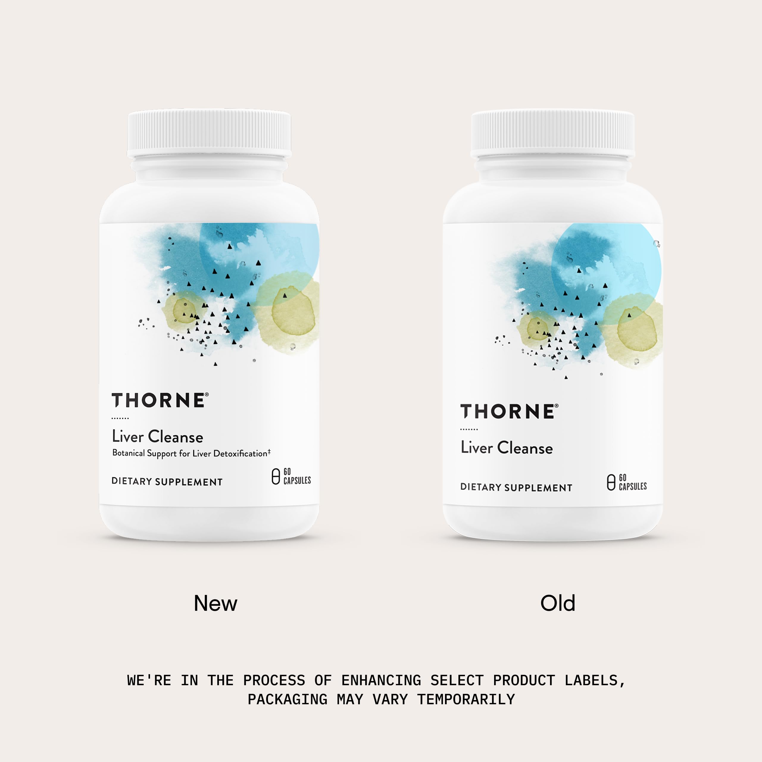 THORNE cápsulas cerca para ver textura y recubrimiento eficaz