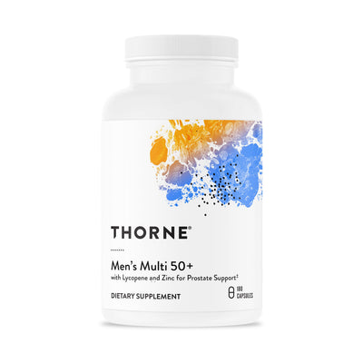 THORNE front packaging showing product and benefits for men over 50