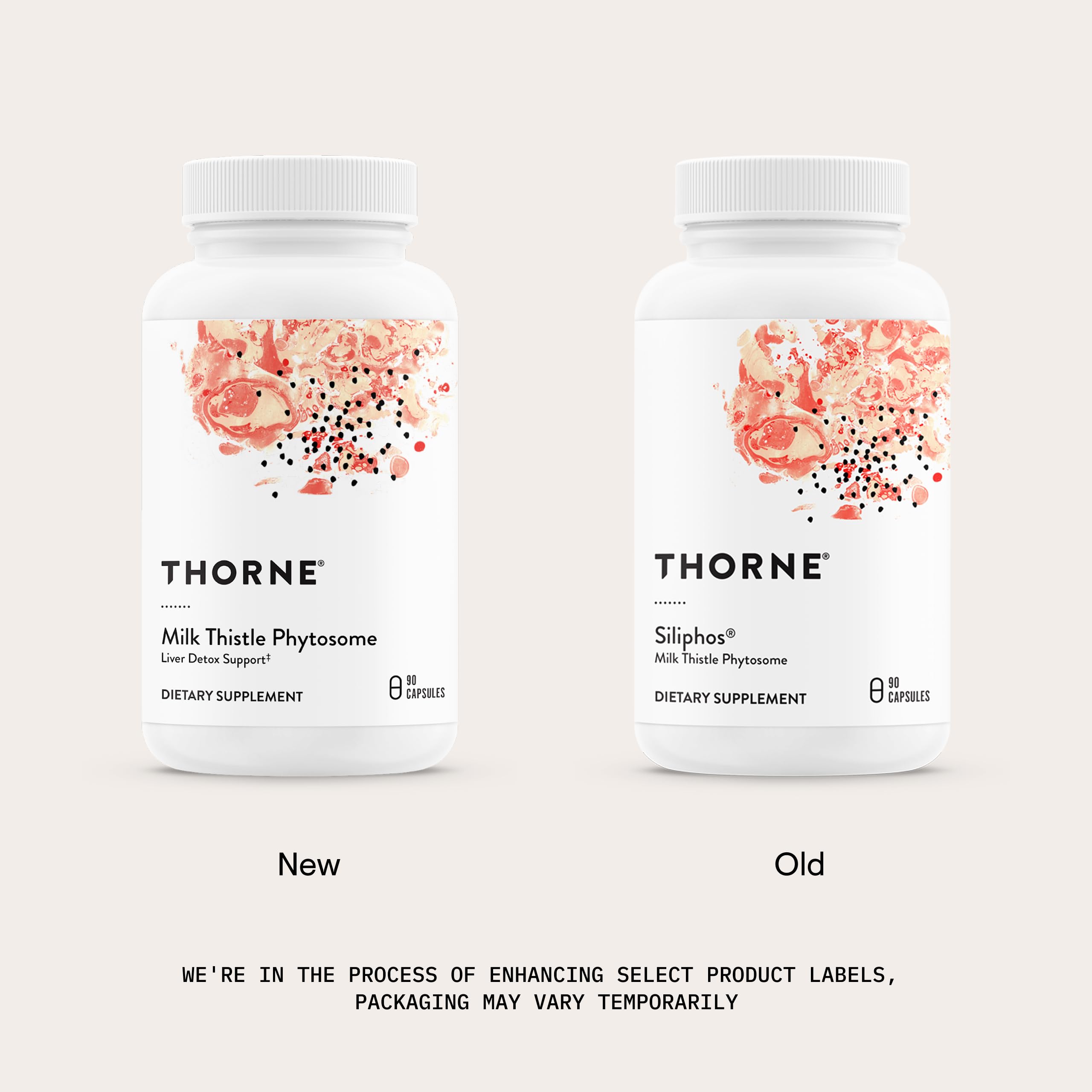 THORNE label details with supplement facts visible, reassures quality transparency