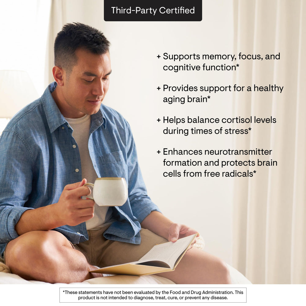 supplement facts panel of THORNE showing 100 mg phosphatidylserine per capsule