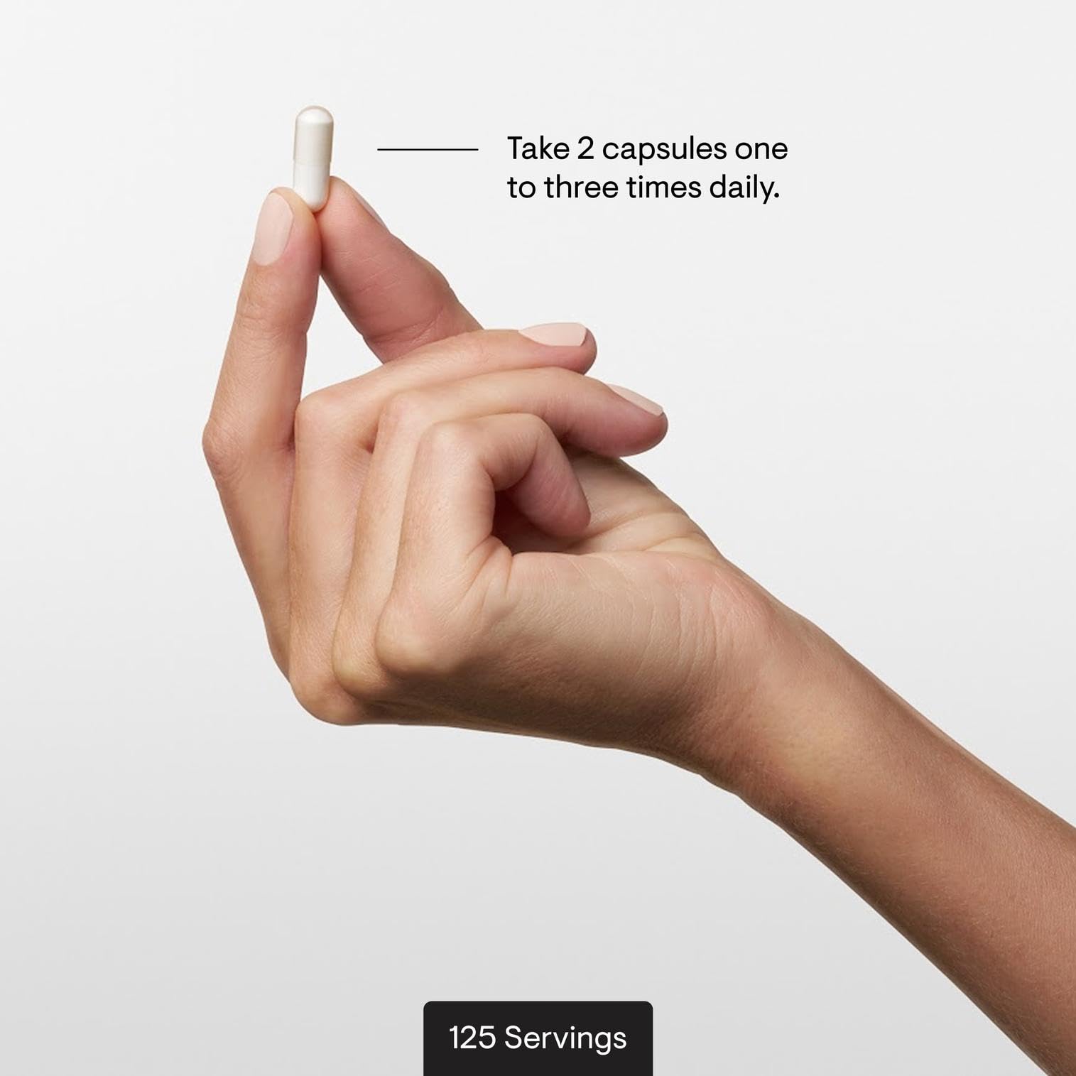 THORNE serving size comparison with common objects to show capsule size advantage