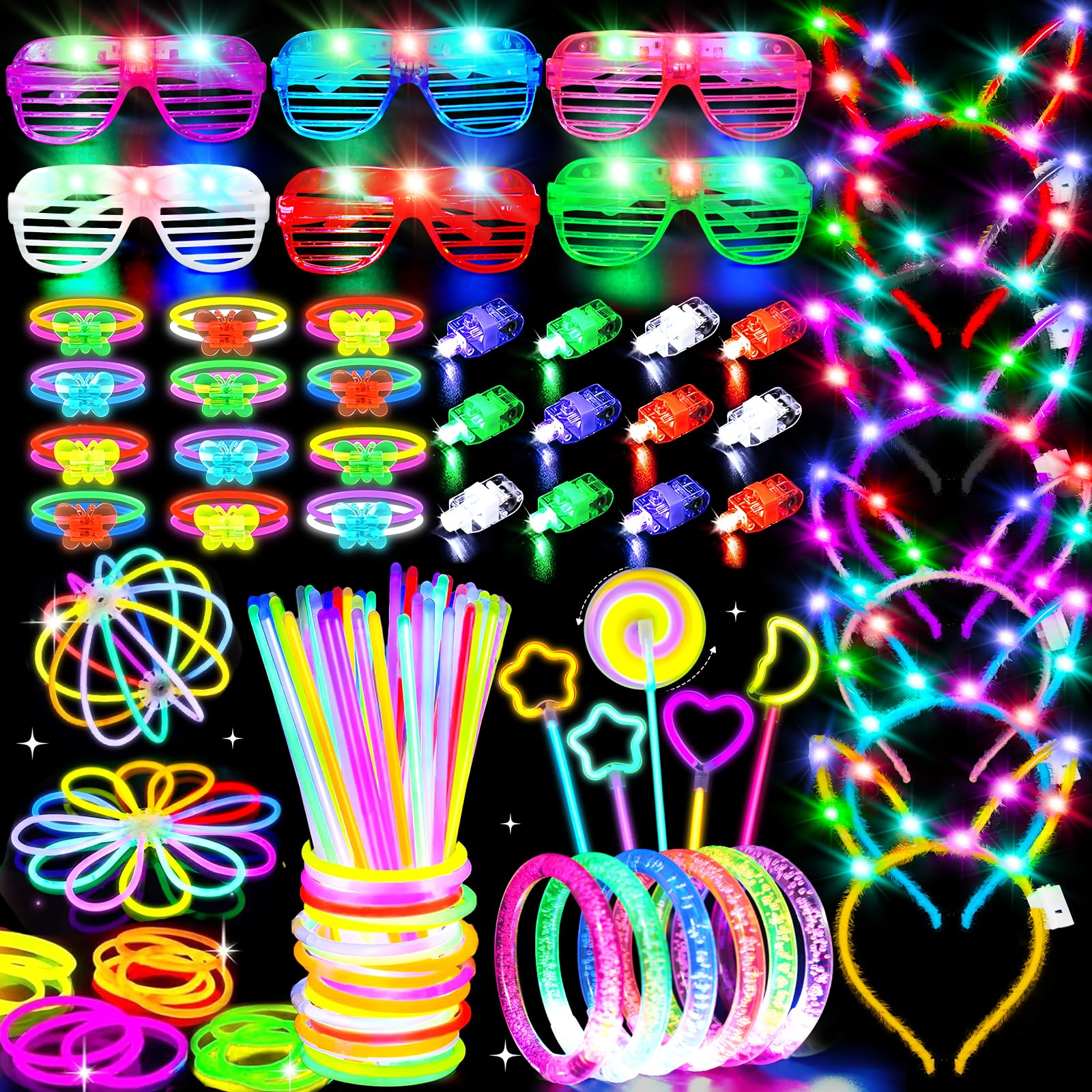 Thremhoo paquete frontal mostrando 156 piezas para organizar fiestas brillantes