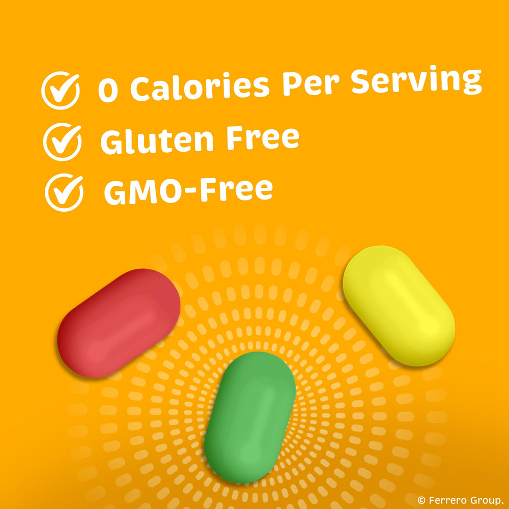 Tic Tac etiqueta de ingredientes destacando sin gluten y detalles del producto