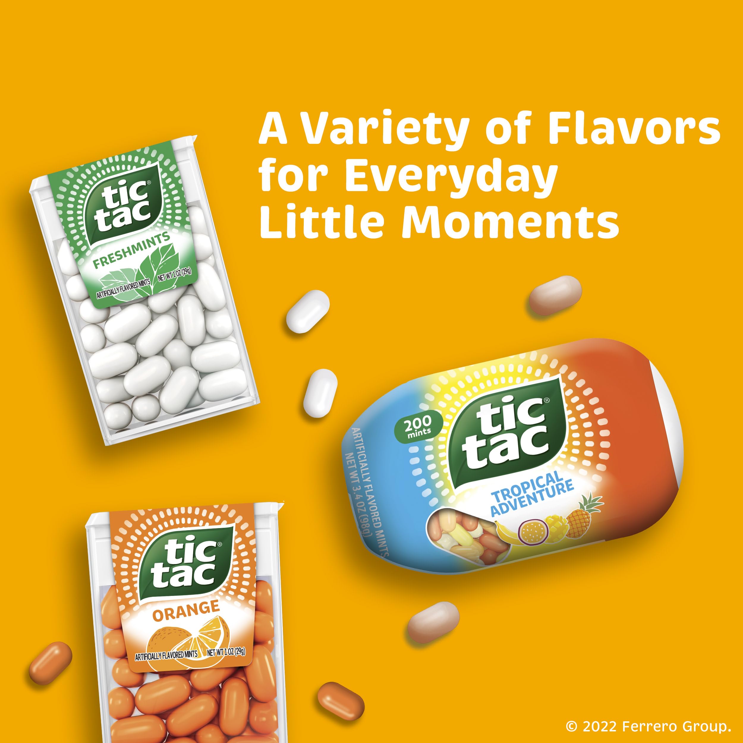 Tic Tac etiqueta nutricional visible para confirmar ingredientes claros