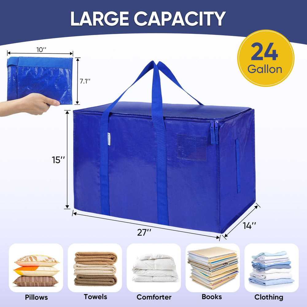 TICONN moving bag filled and placed in closet demonstrating organized storage benefit