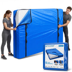 TICONN front view of queen mattress bag showing full coverage and protection