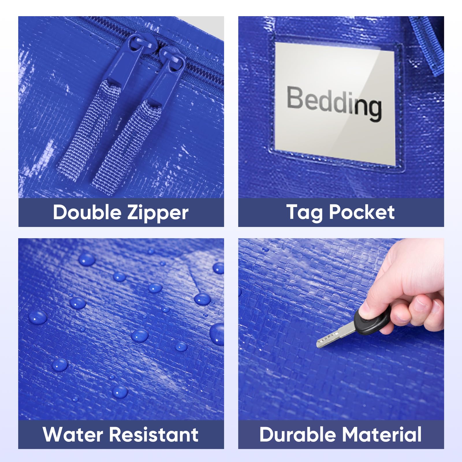 TICONN bag with water droplets showing water-resistant fabric protection benefit