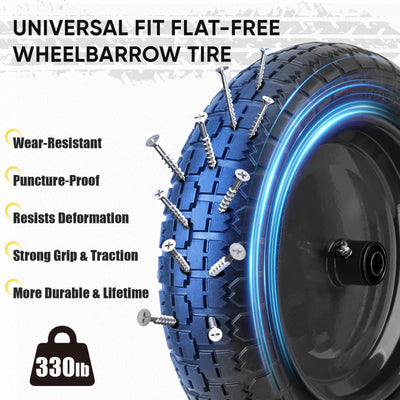 TICONN wheel fitted on a garden cart demonstrating no-flat reliability benefit