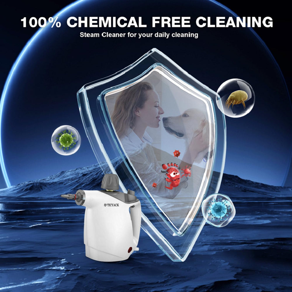 TICYACK vapor refrescando un sofá, ideal para tapicerías y tejidos