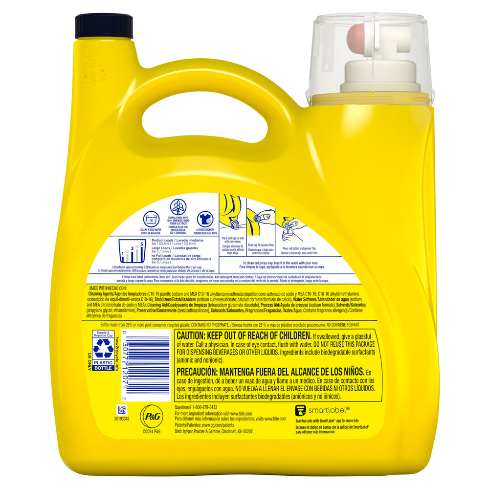 Tide botella colocada en cuarto de lavado optimizando almacenamiento