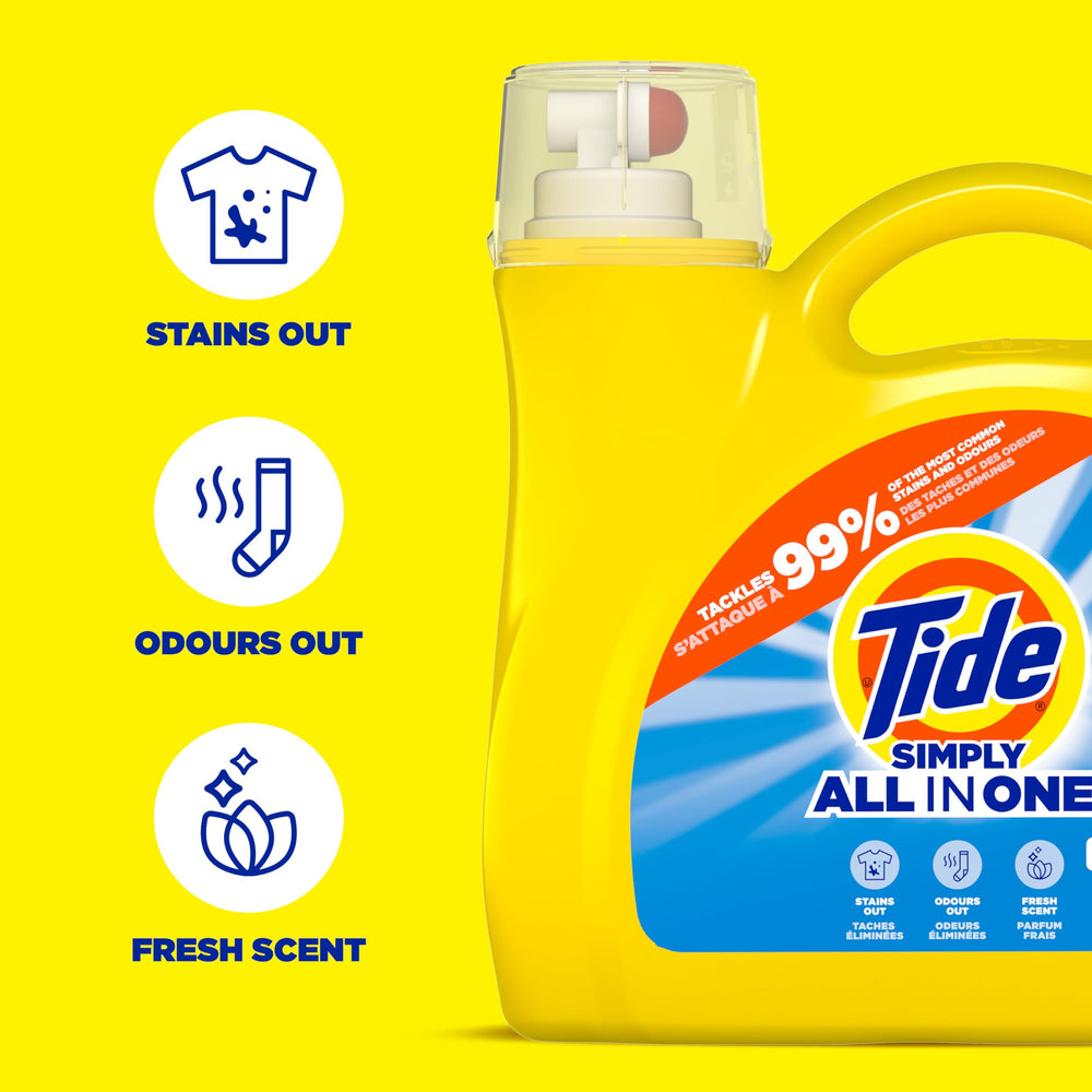 Tide etiqueta con instrucciones y detalles de lavado para uso seguro