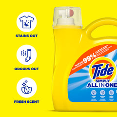 Tide etiqueta con instrucciones y detalles de lavado para uso seguro