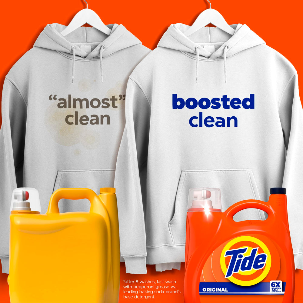 Tide detalle de etiqueta que destaca fórmula concentrada y ventajas