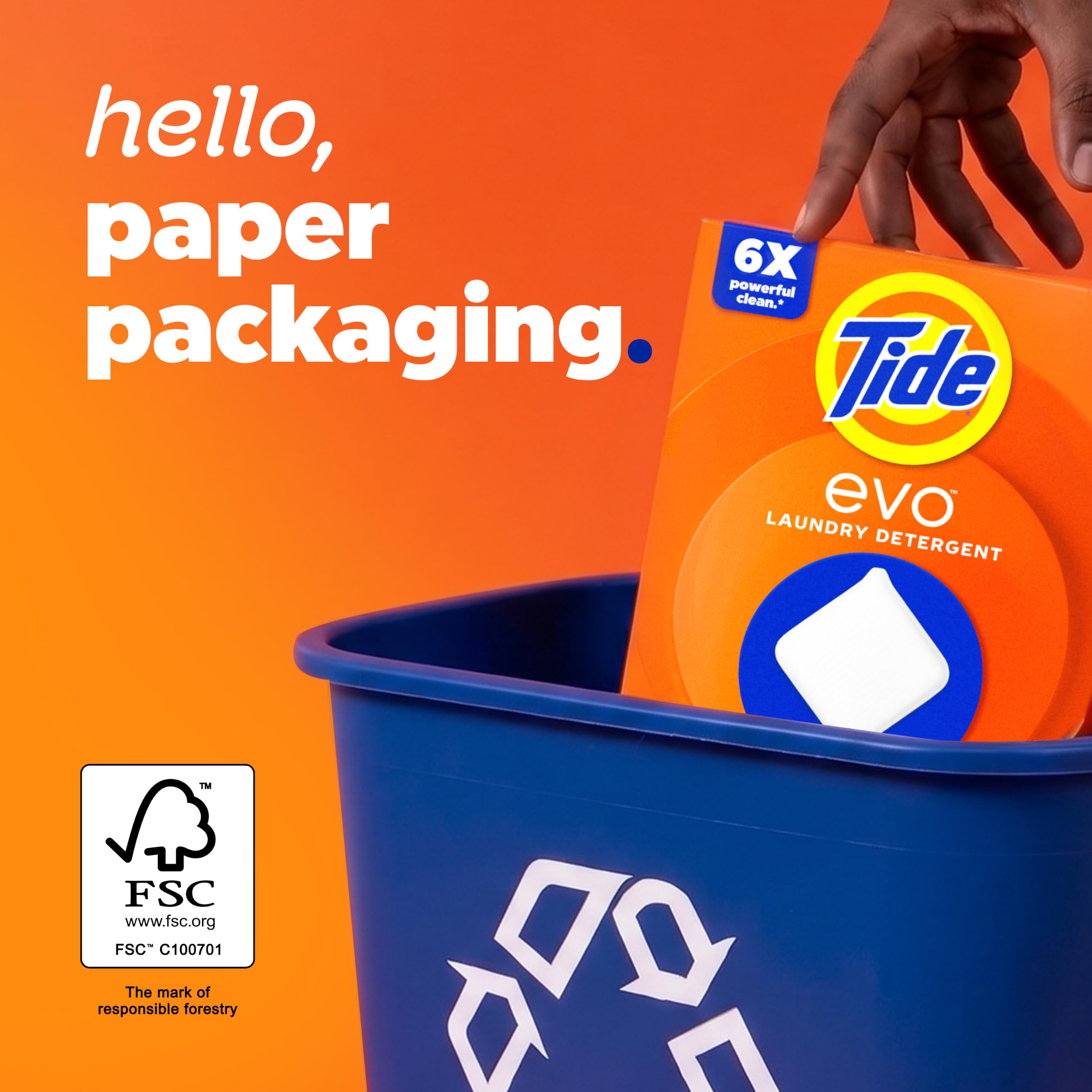 Tide evo ambientación ecológica con reciclaje subraya menor plástico