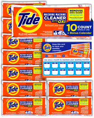 Tide frente caja y sobres mostrando facilidad de uso y suministro prolongado