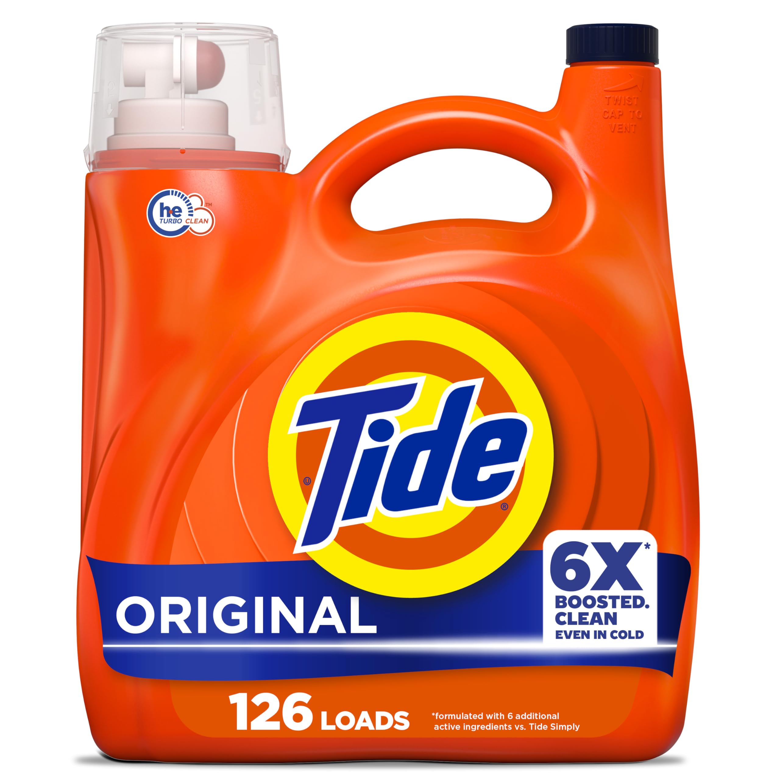 Tide botella Original frontal mostrando diseño y rendimiento concentrado