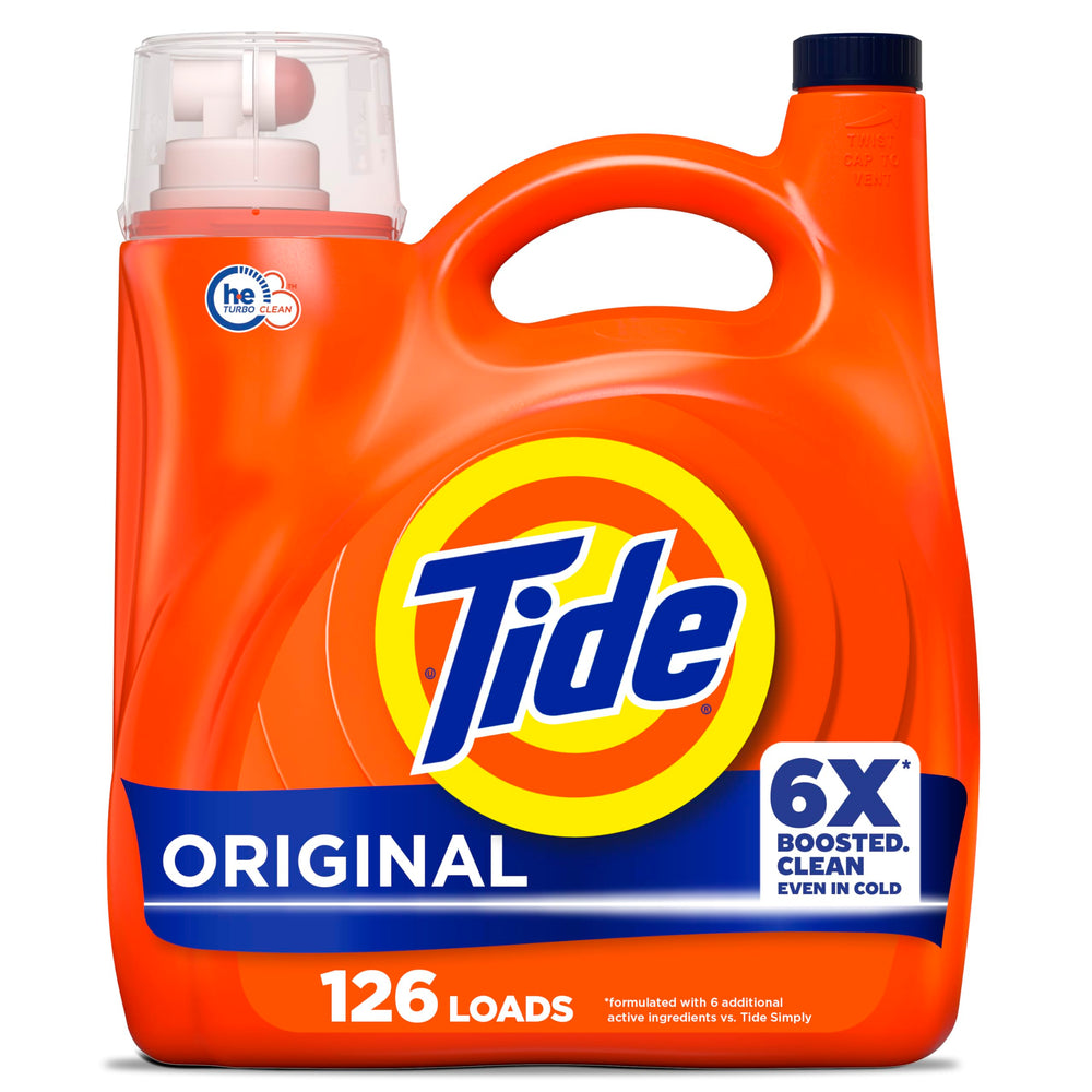 Tide botella Original frontal mostrando diseño y rendimiento concentrado
