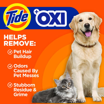 Tide polvo en primer plano con textura de rápido disolvente y acción