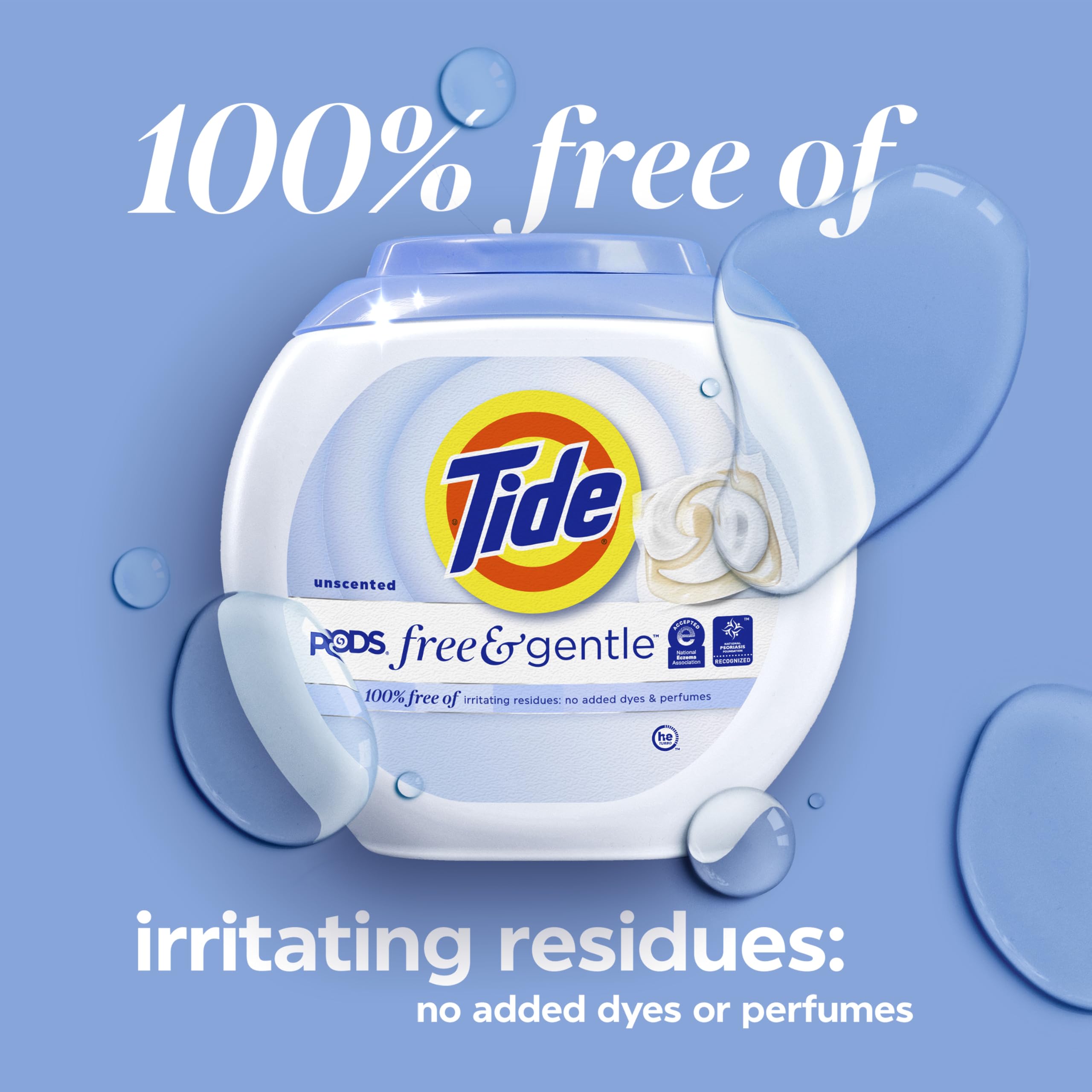 Tide familia en baño indicando uso seguro para pieles sensibles