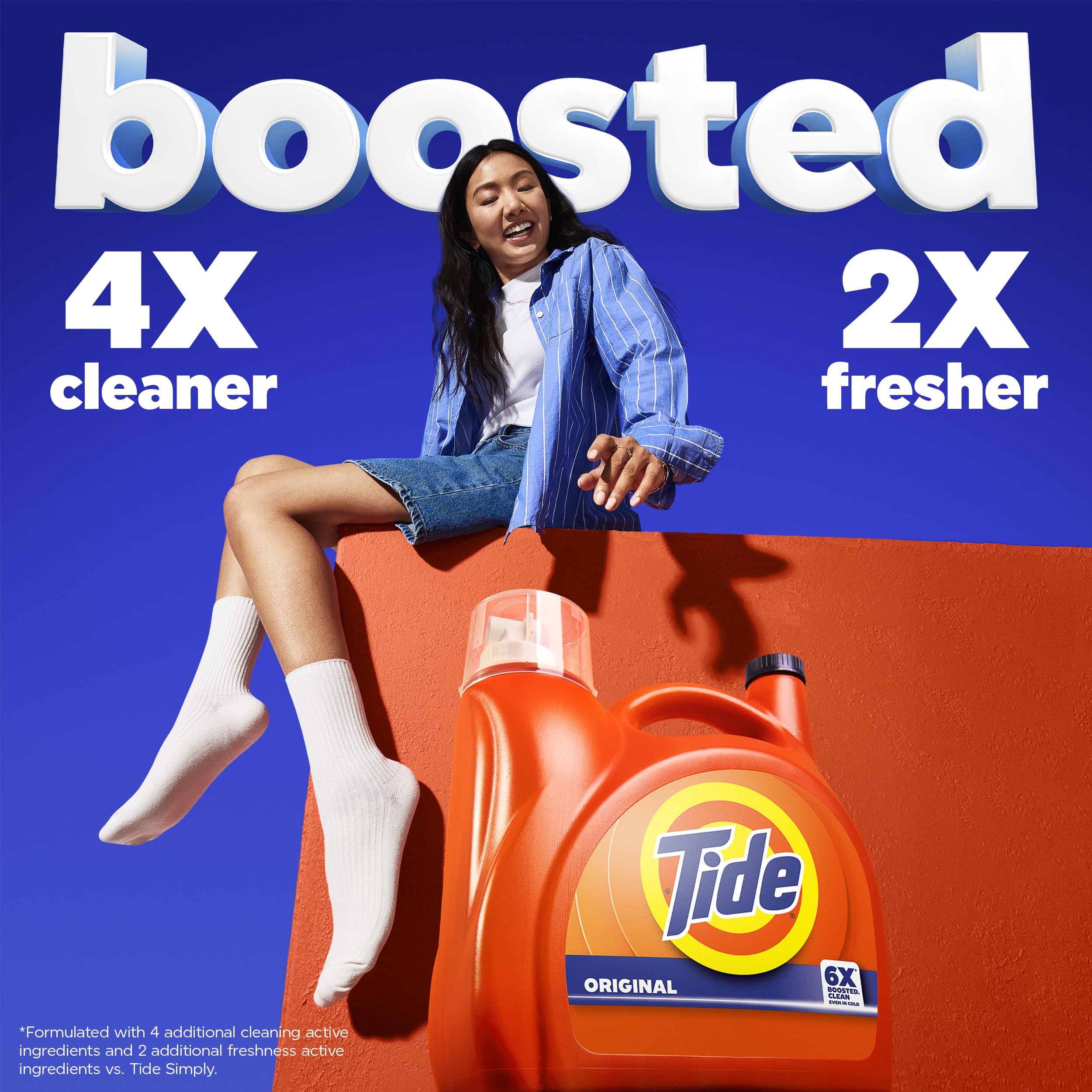 Prendas limpias tras lavar con Tide mostrando diferencia de brillo