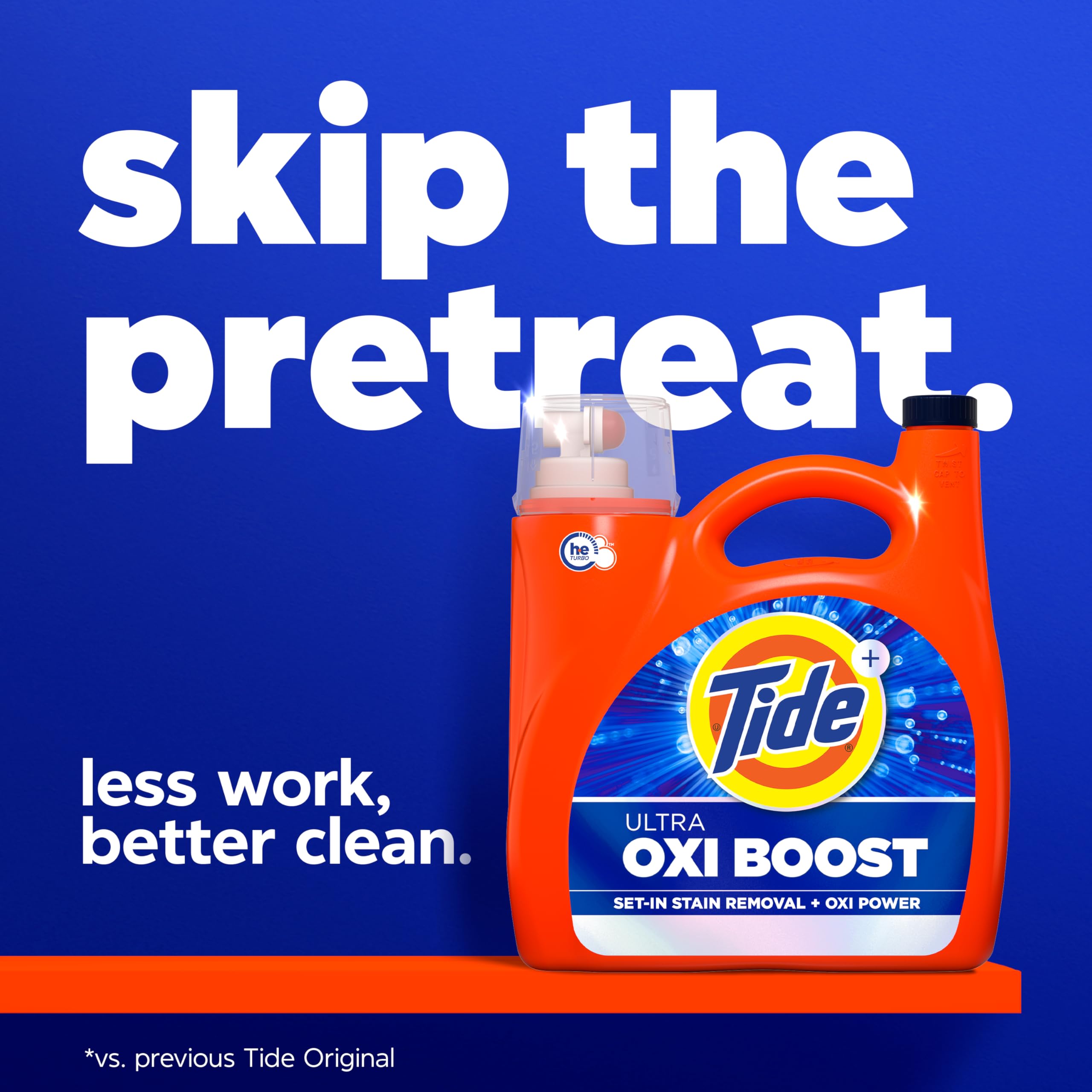 Detalle de la etiqueta Tide Ultra Oxi Boost con ingredientes y uso
