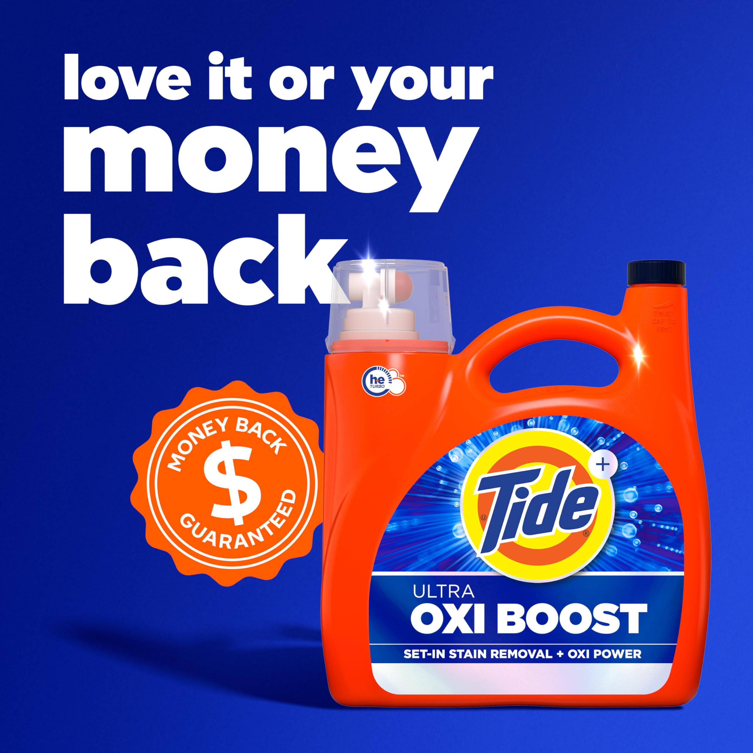 Resultado antes y después de una prenda tratada con Tide Ultra Oxi Boost