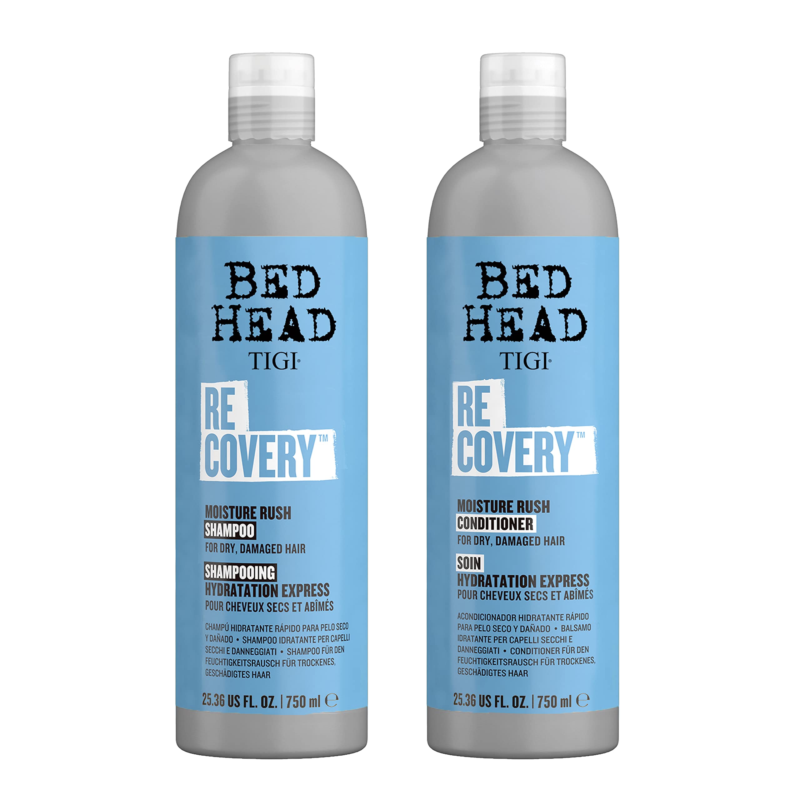 TIGI Bed Head frontal del set mostrando botellas grandes y diseño profesional