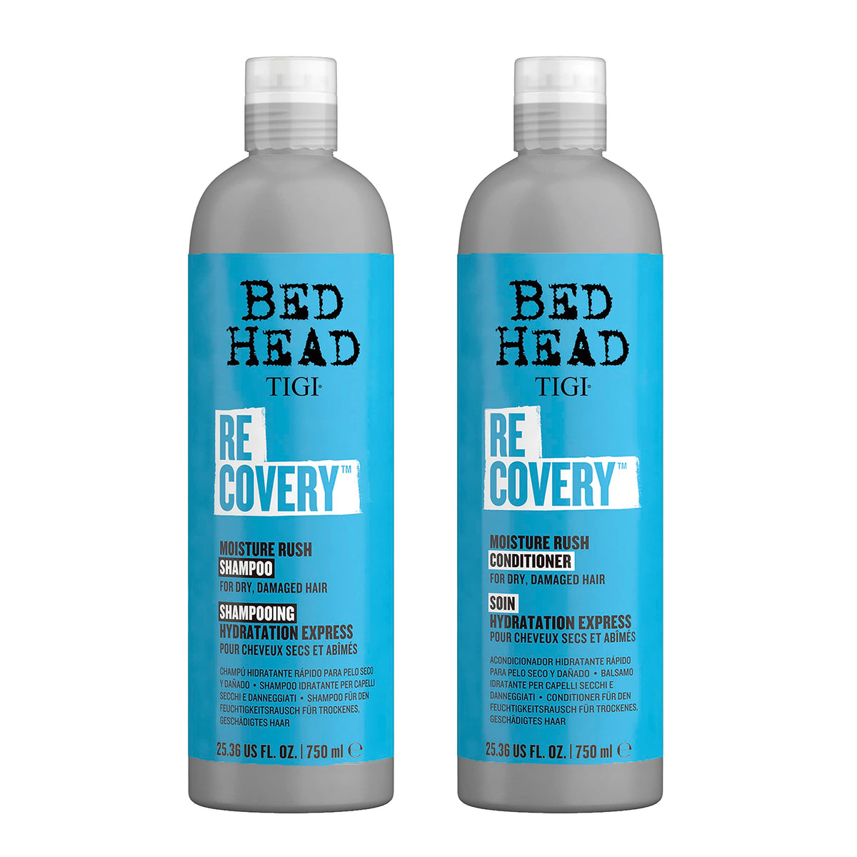 TIGI Bed Head frontal del set mostrando botellas grandes y diseño profesional