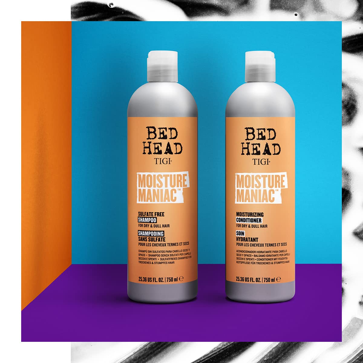 TIGI Moisture Maniac comparación de botellas para visualizar volumen