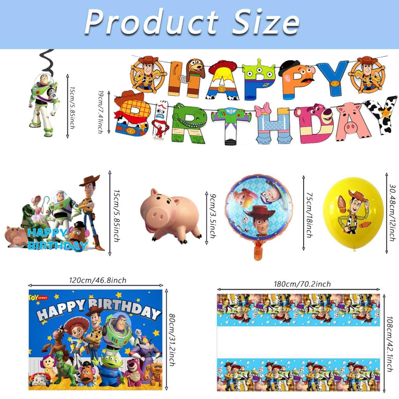 Tihufe fondo fotográfico Toy Story montado para fotos memorables