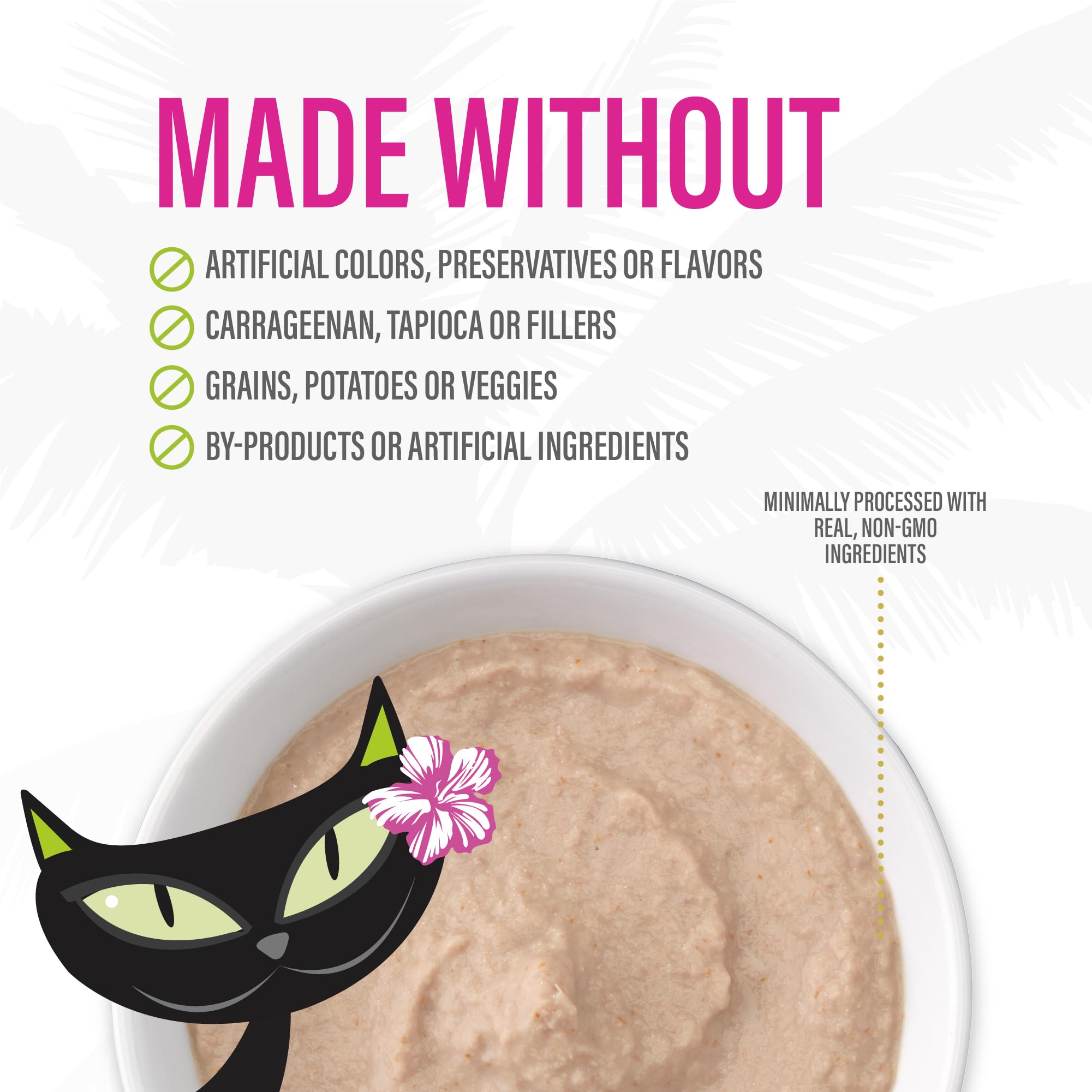 TIKI PETS detalle de ingredientes pescado y pollo enfatizando proteína