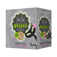 TIKI PETS frontal del paquete Tiki Cat Velvet muestra diseño y porciones
