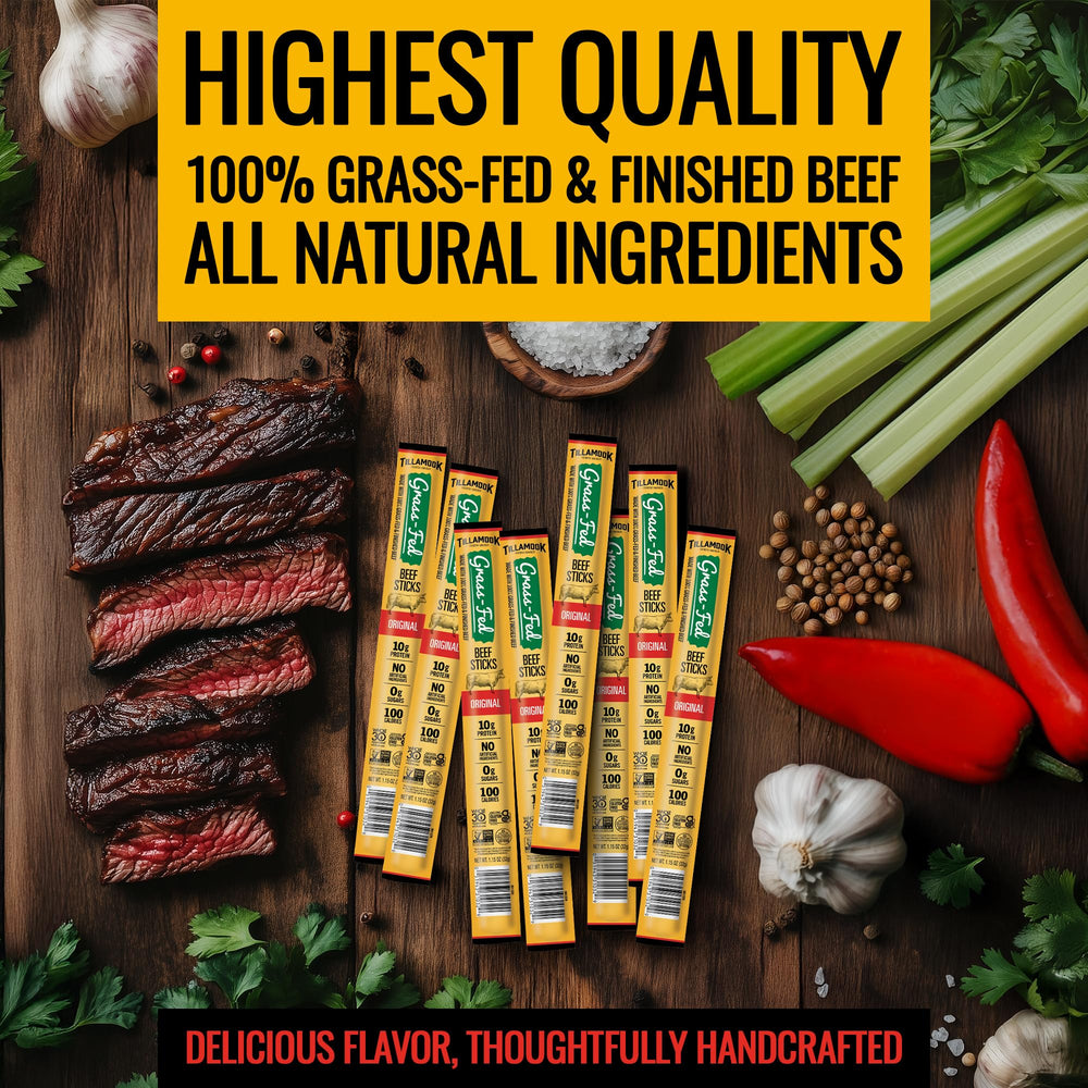TILLAMOOK COUNTRY SMOKER corte del palito mostrando textura jugosa y rico sabor ahumado