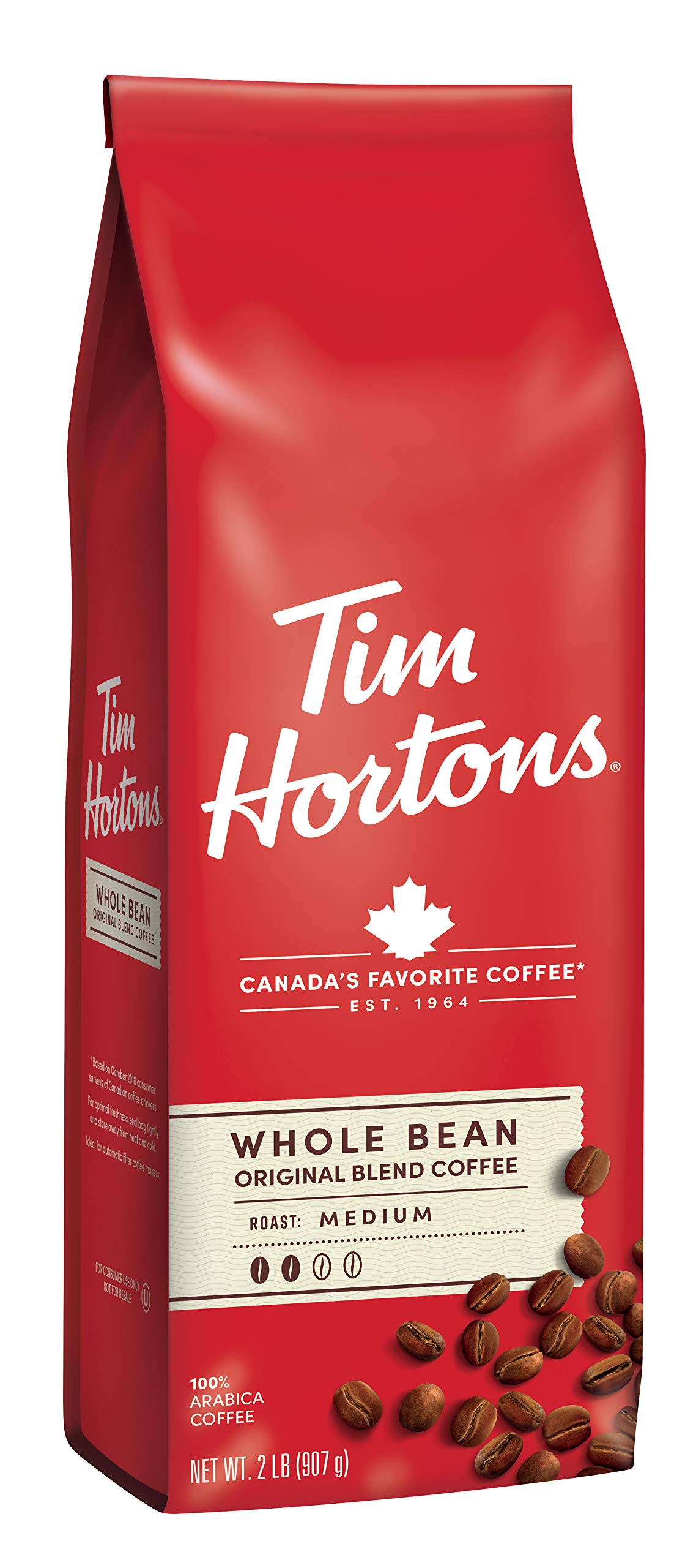 Tim Hortons bolsa frontal mostrando marca y peso para comprar con confianza