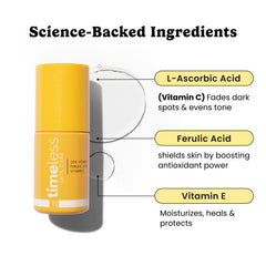 Timeless Skin Care textura del sérum en gotero resaltando absorción ligera