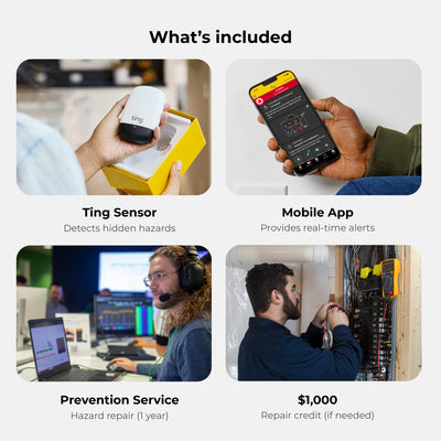 Ting Fire smartphone app alert screen showing immediate hazard notification benefit