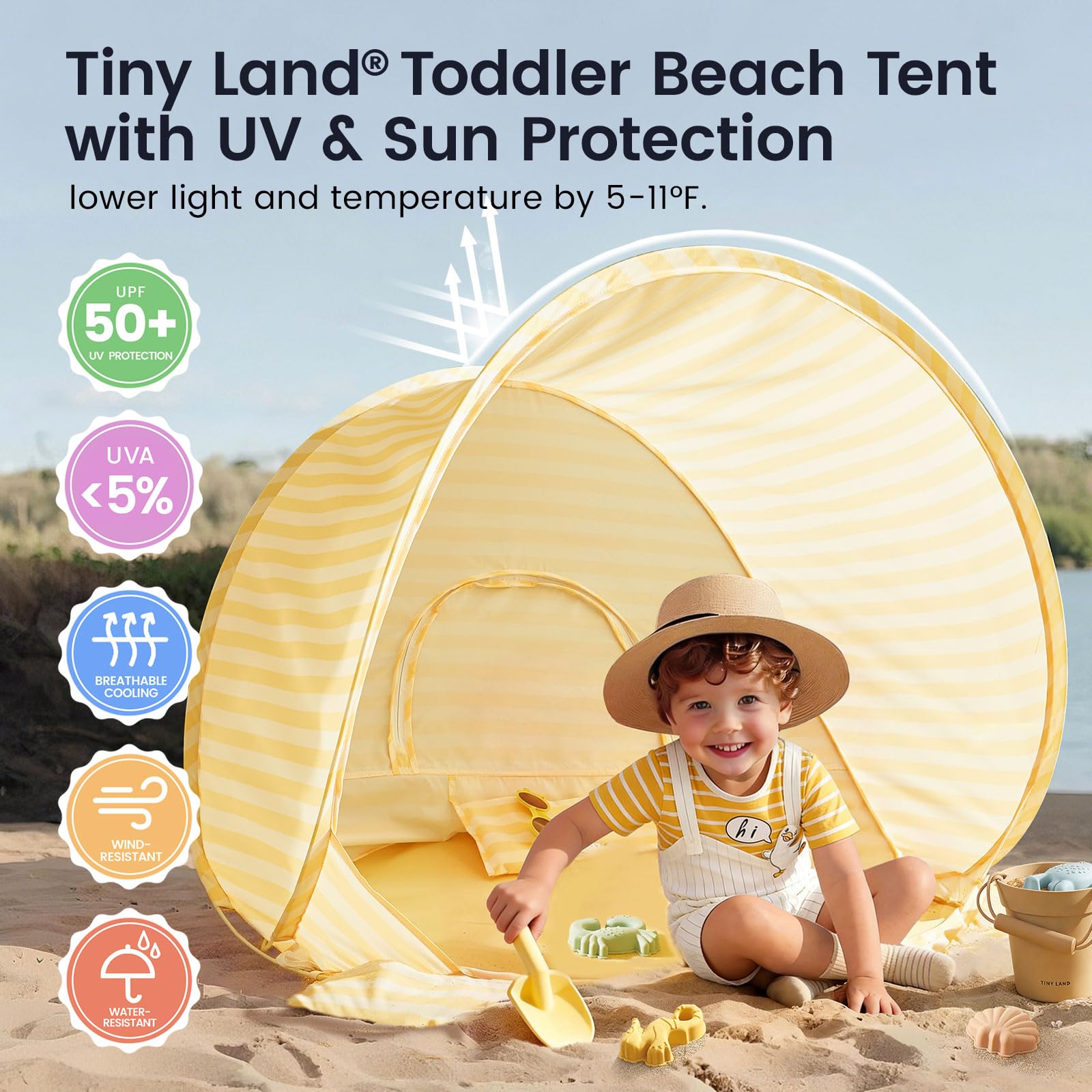 Tiny Land primer plano del tejido con acabado protector y durabilidad