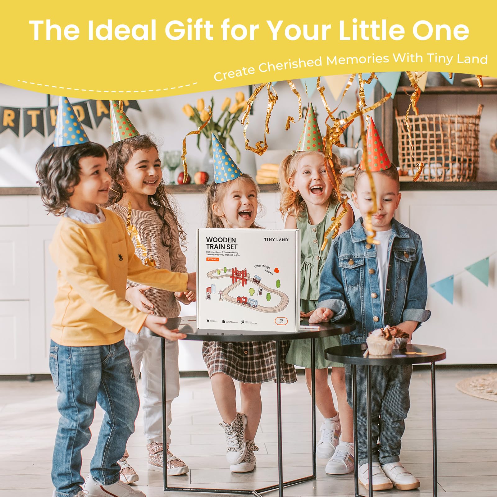 Tiny Land lifestyle scene with children playing to convey engagement and extended playtime benefits