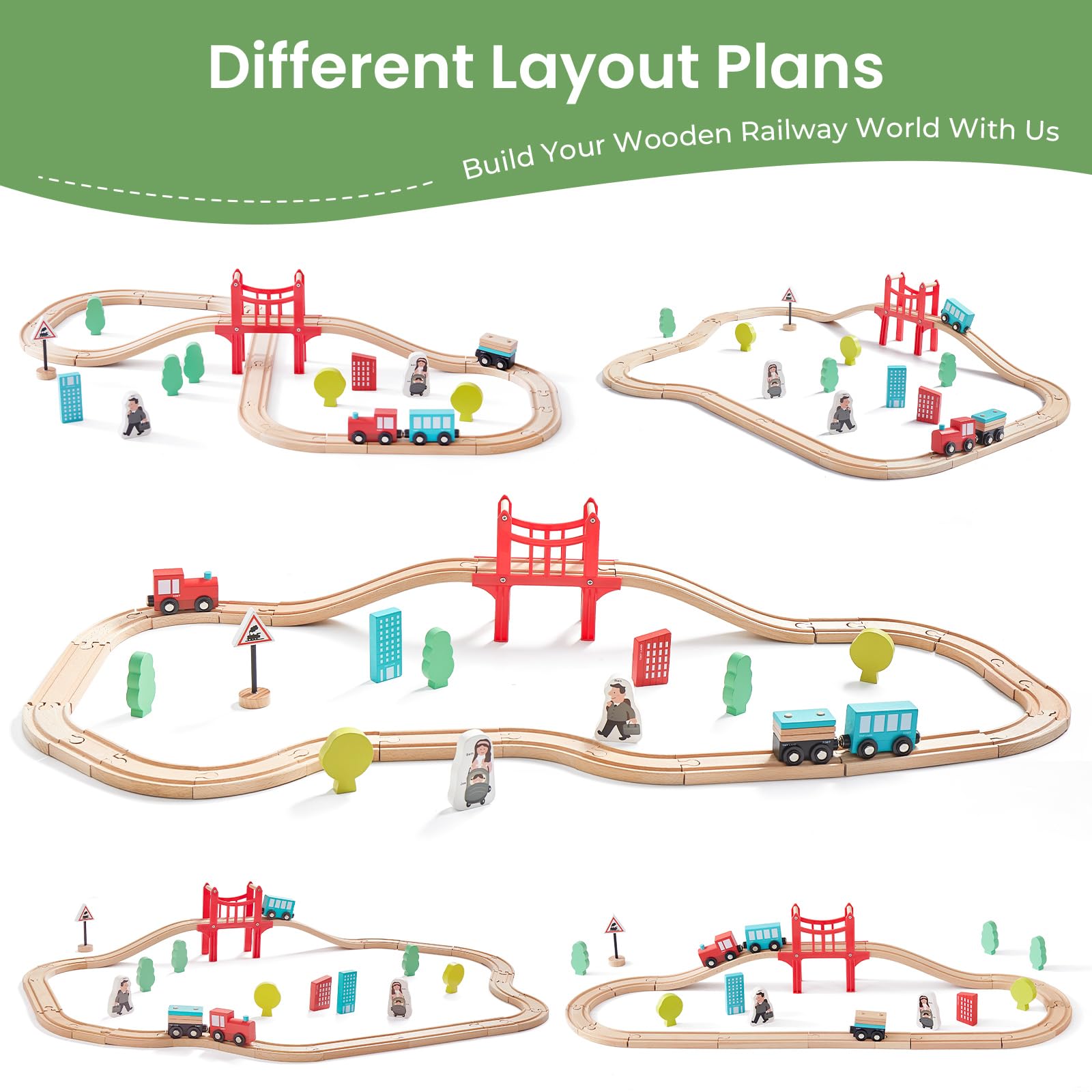Tiny Land scale comparison with hand to illustrate piece size and easy handling for toddlers