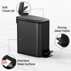 TIPGO tapa abierta 90° demostrando fijación para cambiar bolsas fácilmente