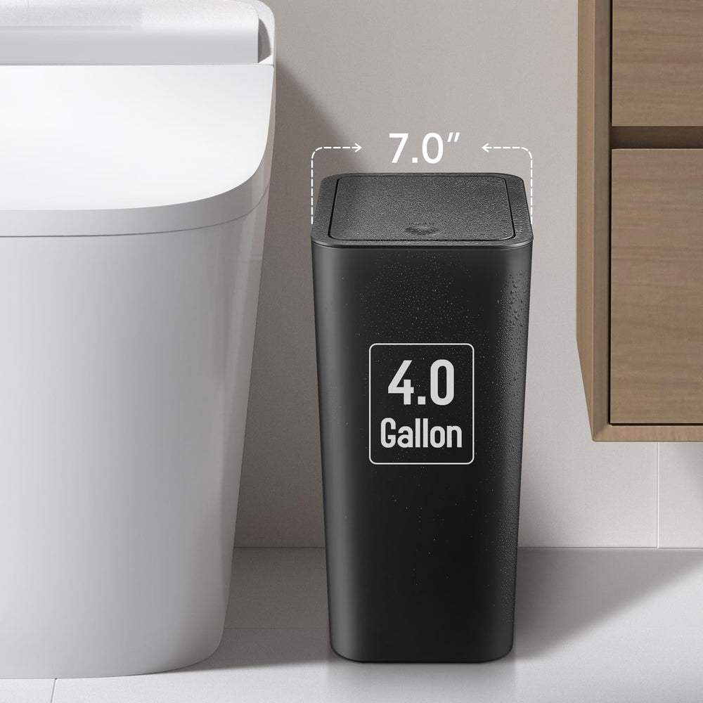 TIPGO tapa abierta mostrando funcionamiento pop-up y comodidad al tirar basura
