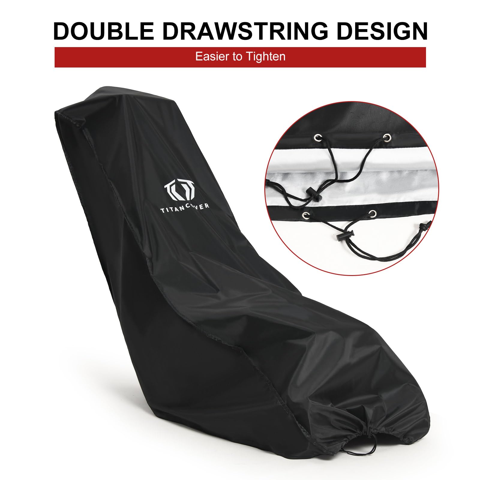 TITANCOVERS funda instalada en cortacésped como protección exterior efectiva