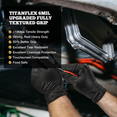 TitanFlex borde del guante mostrando cierre cómodo y duradero
