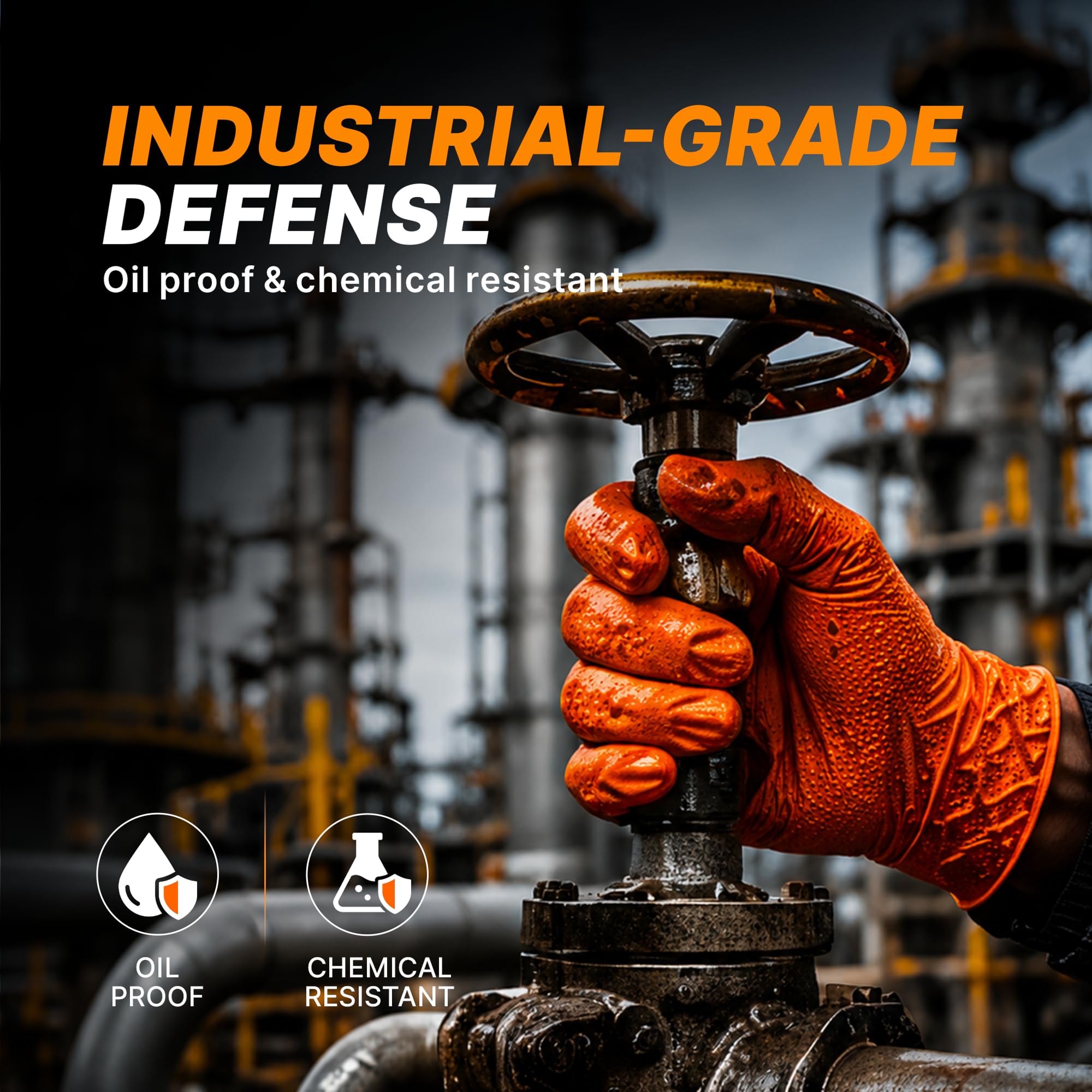 TitanFlex guante al lado de una mano para comparar talla y ajuste Large