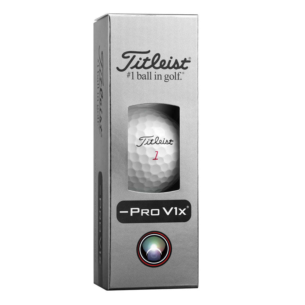 Titleist Pro V1x Left Dash close-up of dimple pattern highlighting aerodynamic design and consistent flight