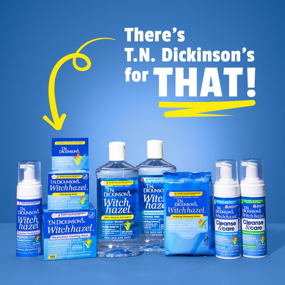 T.N. Dickinson's cleansing cloths inside travel pouch for convenient on-the-go refreshment